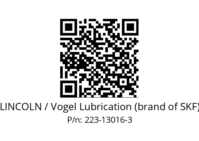   LINCOLN / Vogel Lubrication (brand of SKF) 223-13016-3