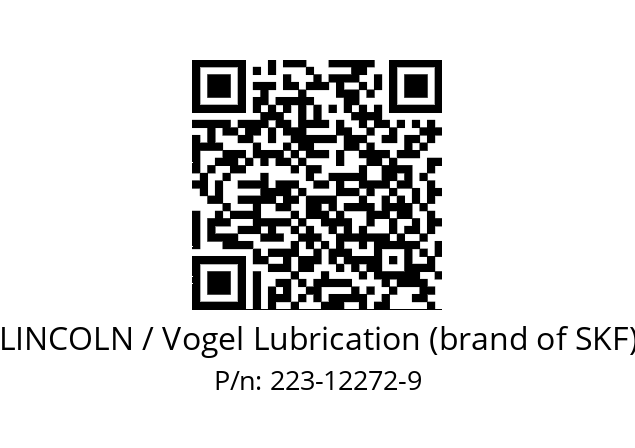   LINCOLN / Vogel Lubrication (brand of SKF) 223-12272-9