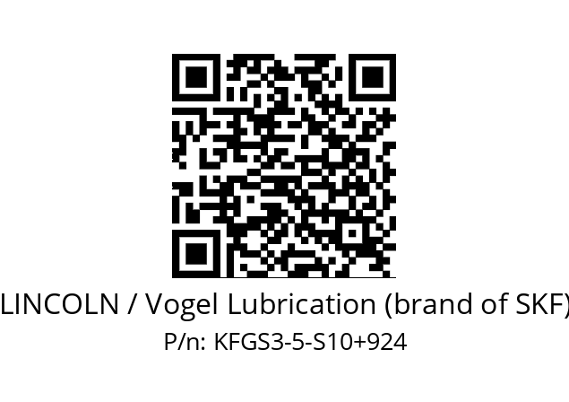   LINCOLN / Vogel Lubrication (brand of SKF) KFGS3-5-S10+924