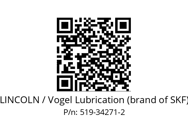   LINCOLN / Vogel Lubrication (brand of SKF) 519-34271-2