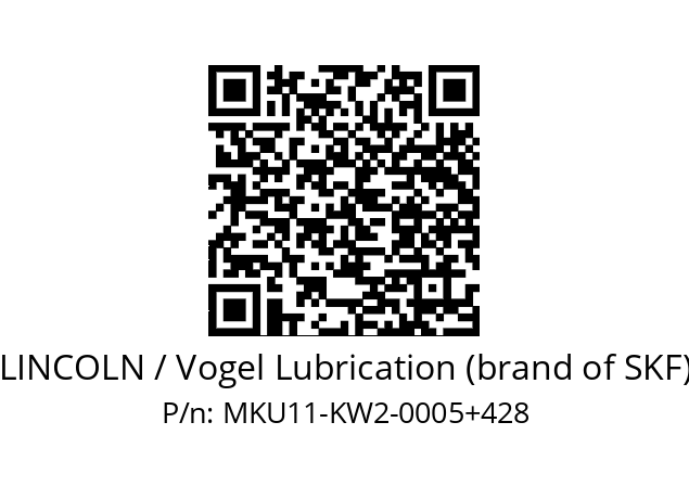   LINCOLN / Vogel Lubrication (brand of SKF) MKU11-KW2-0005+428