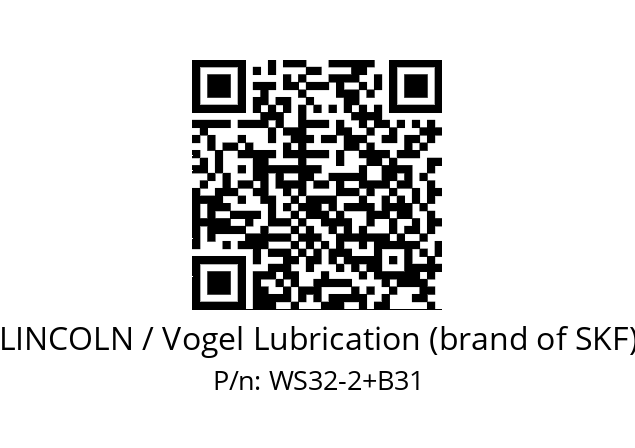   LINCOLN / Vogel Lubrication (brand of SKF) WS32-2+B31