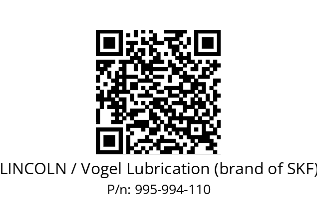   LINCOLN / Vogel Lubrication (brand of SKF) 995-994-110