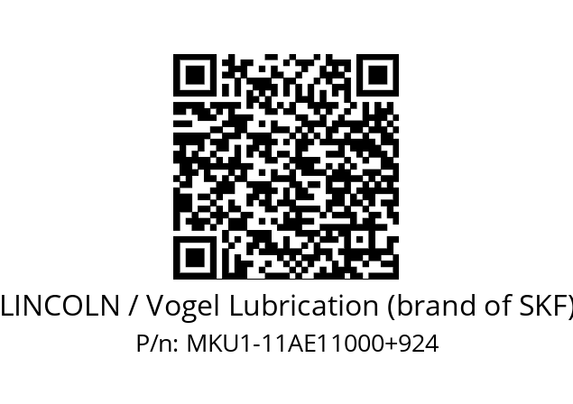   LINCOLN / Vogel Lubrication (brand of SKF) MKU1-11AE11000+924