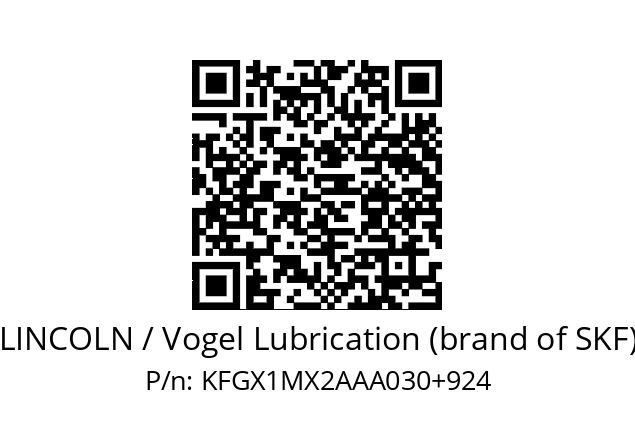   LINCOLN / Vogel Lubrication (brand of SKF) KFGX1MX2AAA030+924