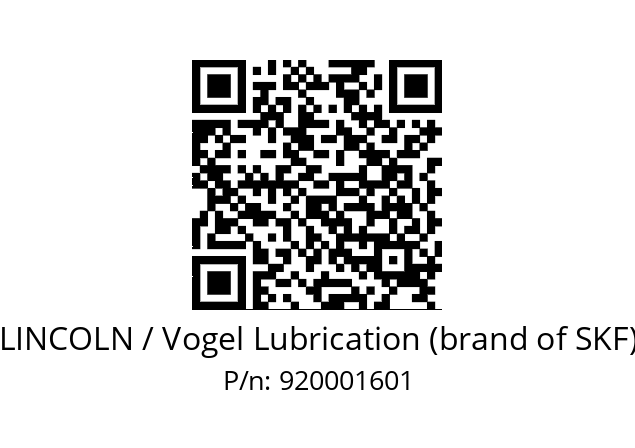   LINCOLN / Vogel Lubrication (brand of SKF) 920001601