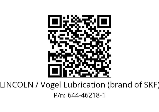   LINCOLN / Vogel Lubrication (brand of SKF) 644-46218-1