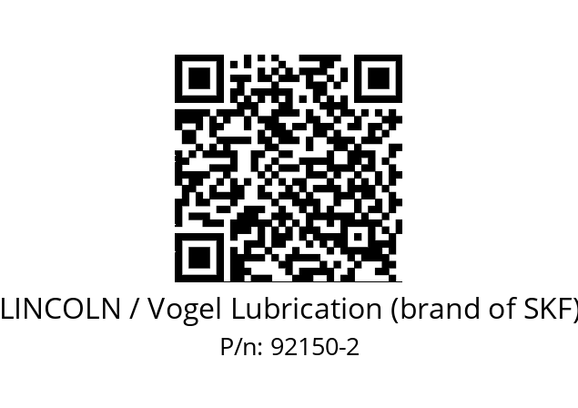   LINCOLN / Vogel Lubrication (brand of SKF) 92150-2