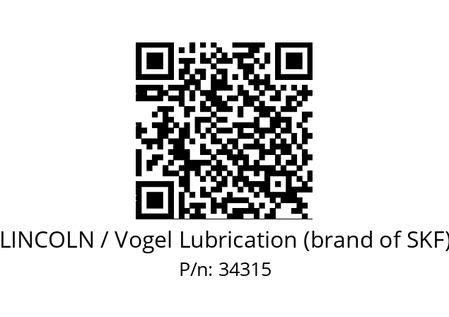   LINCOLN / Vogel Lubrication (brand of SKF) 34315