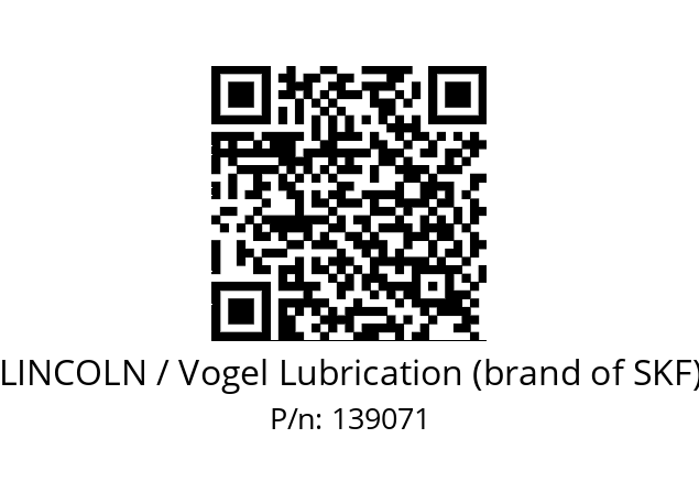   LINCOLN / Vogel Lubrication (brand of SKF) 139071