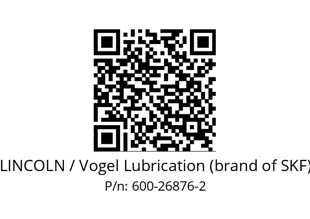   LINCOLN / Vogel Lubrication (brand of SKF) 600-26876-2