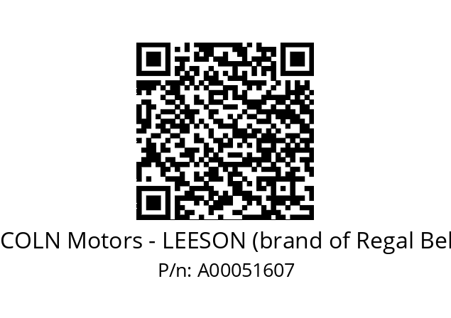   LINCOLN Motors - LEESON (brand of Regal Beloit) A00051607