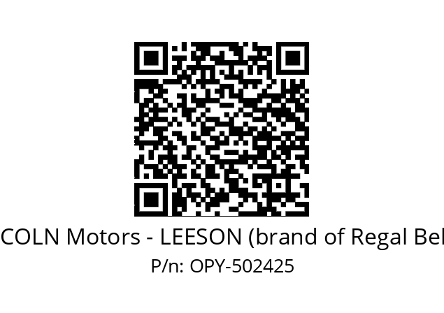   LINCOLN Motors - LEESON (brand of Regal Beloit) OPY­502425