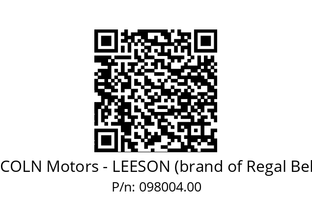   LINCOLN Motors - LEESON (brand of Regal Beloit) 098004.00