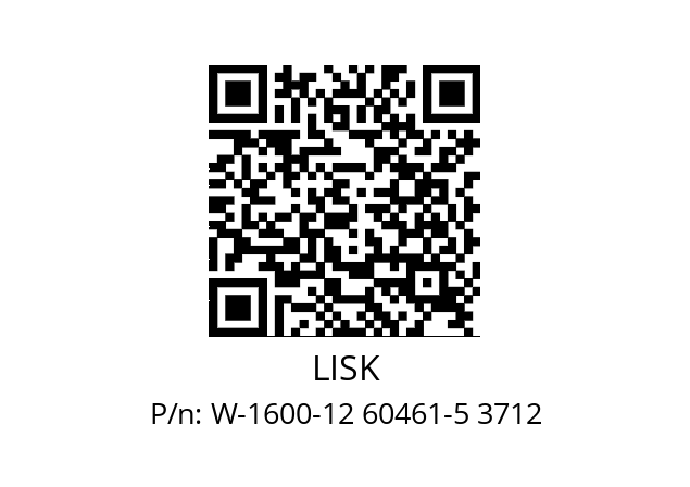   LISK W-1600-12 60461-5 3712