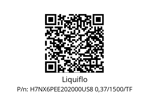   Liquiflo H7NX6PEE202000US8 0,37/1500/TF