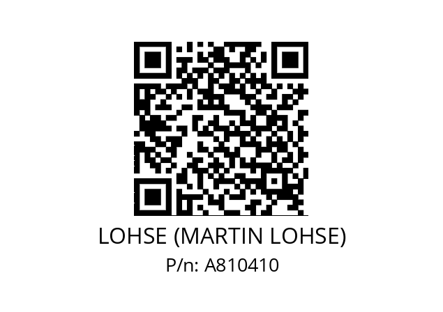   LOHSE (MARTIN LOHSE) A810410