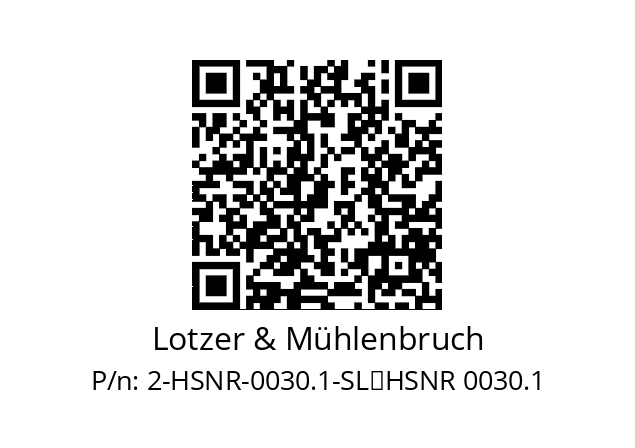   Lotzer & Mühlenbruch 2-HSNR-0030.1-SL↵HSNR 0030.1