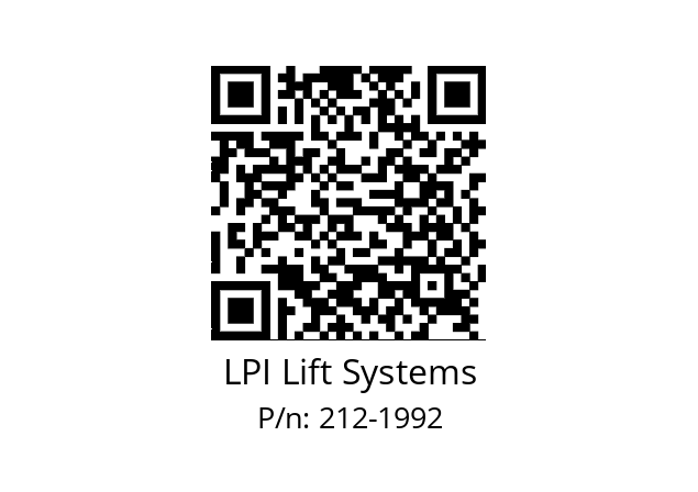   LPI Lift Systems 212-1992