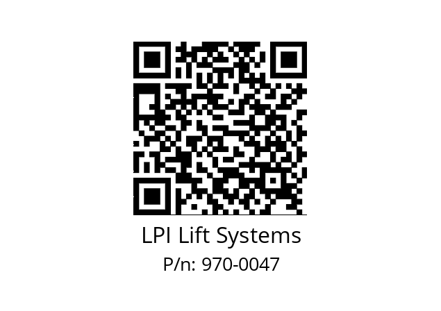   LPI Lift Systems 970-0047