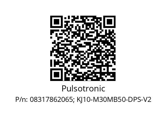   Pulsotronic 08317862065; KJ10-M30MB50-DPS-V2