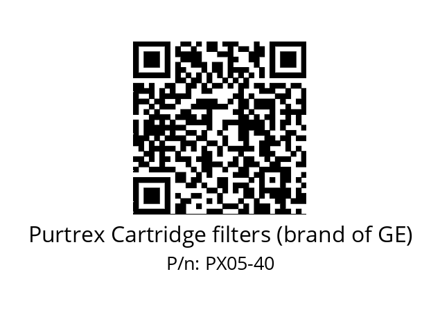   Purtrex Cartridge filters (brand of GE) PX05-40