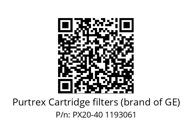   Purtrex Cartridge filters (brand of GE) PX20-40 1193061