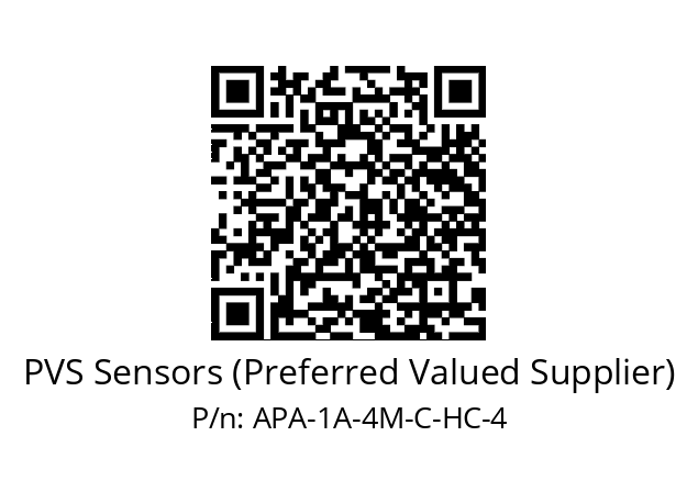   PVS Sensors (Preferred Valued Supplier) APA-1A-4M-C-HC-4