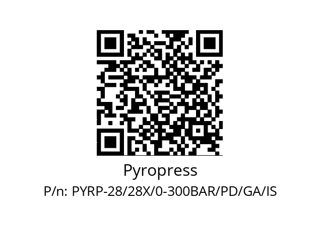   Pyropress PYRP-28/28X/0-300BAR/PD/GA/IS