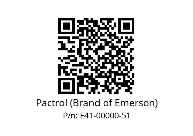   Pactrol (Brand of Emerson) E41-00000-51