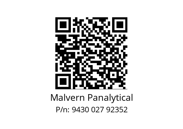   Malvern Panalytical 9430 027 92352