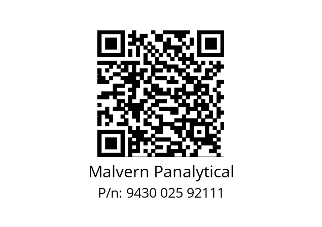   Malvern Panalytical 9430 025 92111