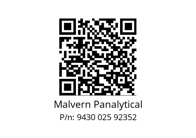   Malvern Panalytical 9430 025 92352