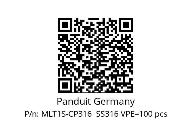   Panduit Germany MLT1S-CP316  SS316 VPE=100 pcs