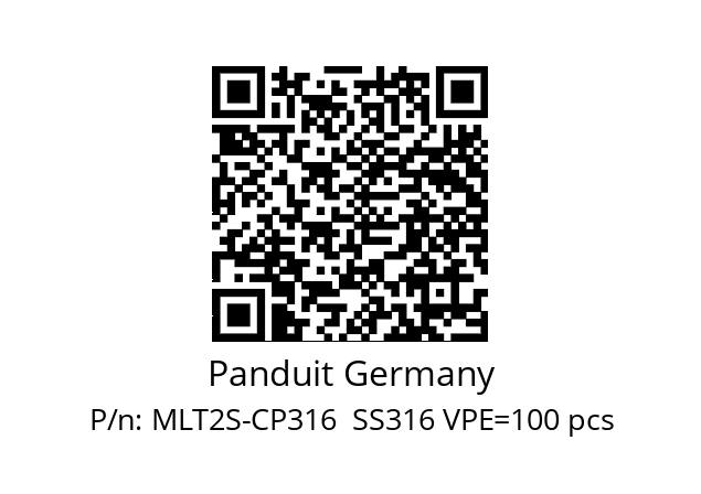   Panduit Germany MLT2S-CP316  SS316 VPE=100 pcs