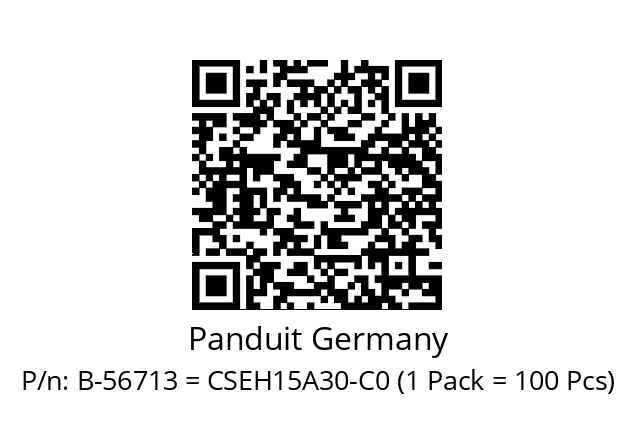   Panduit Germany B-56713 = CSEH15A30-C0 (1 Pack = 100 Pcs)