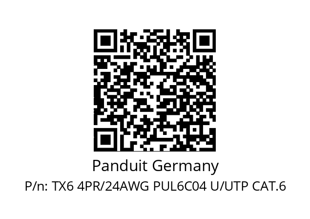   Panduit Germany TX6 4PR/24AWG PUL6C04 U/UTP CAT.6