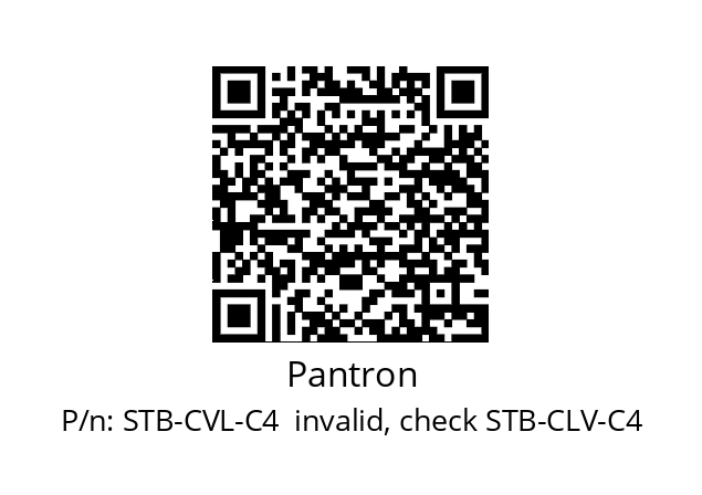   Pantron STB-CVL-C4  invalid, check STB-CLV-C4