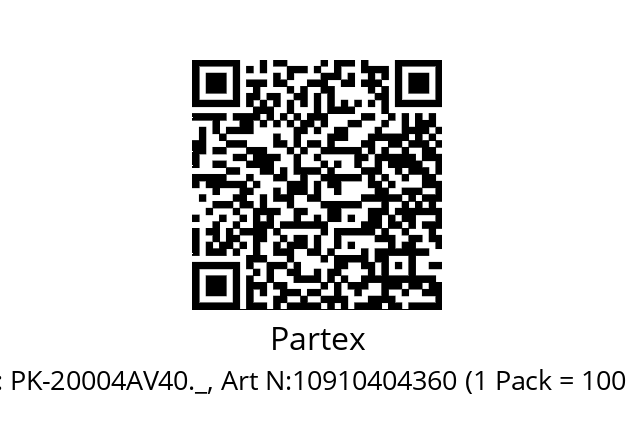   Partex PK-20004AV40._, Art N:10910404360 (1 Pack = 100 pcs)