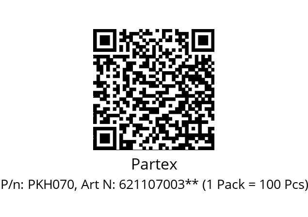   Partex PKH070, Art N: 621107003** (1 Pack = 100 Pcs)