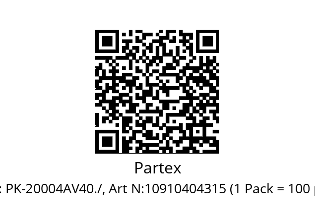   Partex PK-20004AV40./, Art N:10910404315 (1 Pack = 100 pcs)