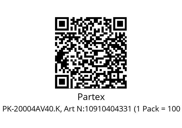   Partex PK-20004AV40.K, Art N:10910404331 (1 Pack = 100 pcs)