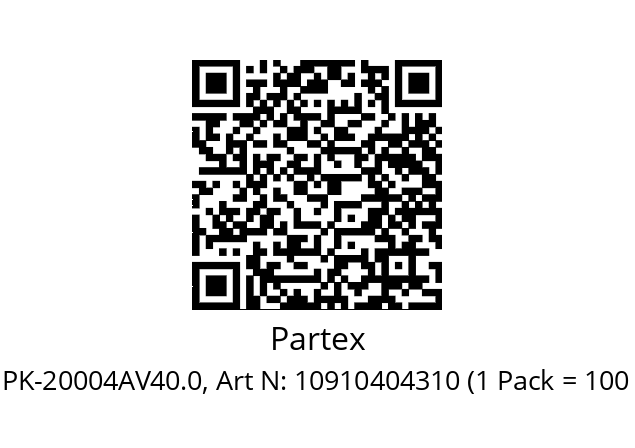   Partex PK-20004AV40.0, Art N: 10910404310 (1 Pack = 100 Pcs.)