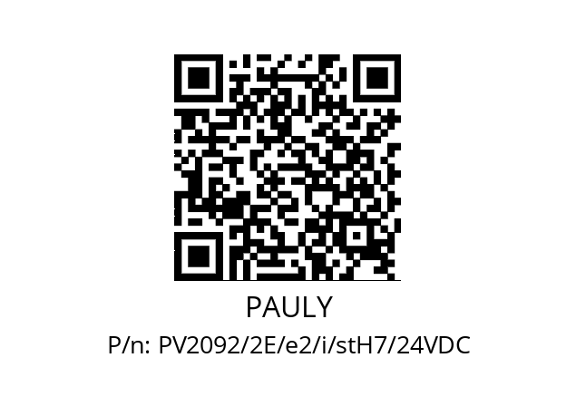   PAULY PV2092/2E/e2/i/stH7/24VDC