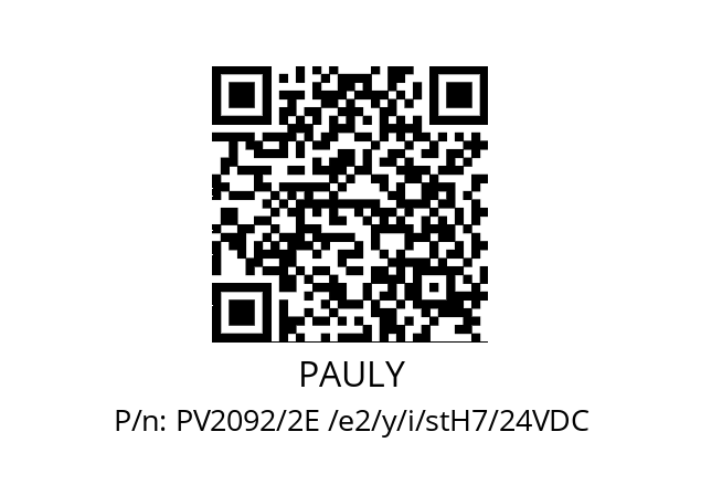   PAULY PV2092/2E /e2/y/i/stH7/24VDC