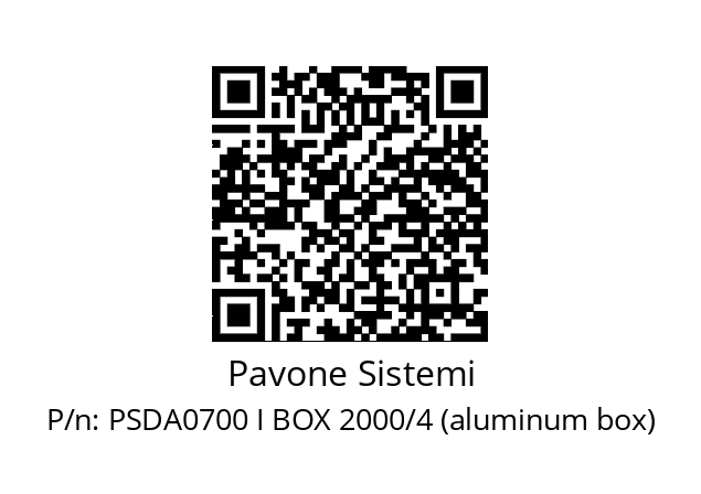   Pavone Sistemi PSDA0700 I BOX 2000/4 (aluminum box)