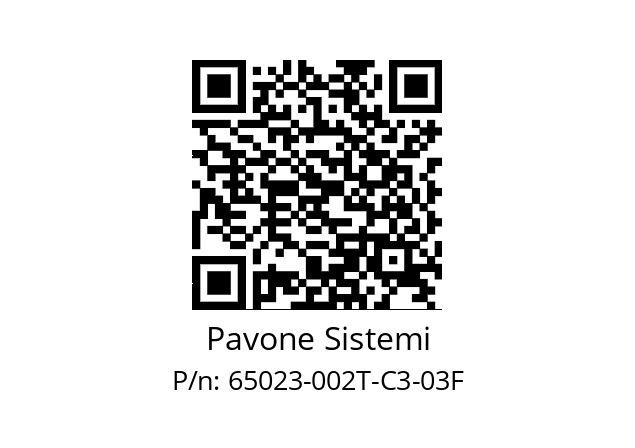   Pavone Sistemi 65023-002T-C3-03F