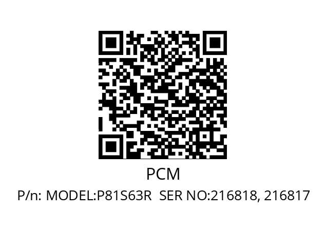   PCM MODEL:P81S63R  SER NO:216818, 216817