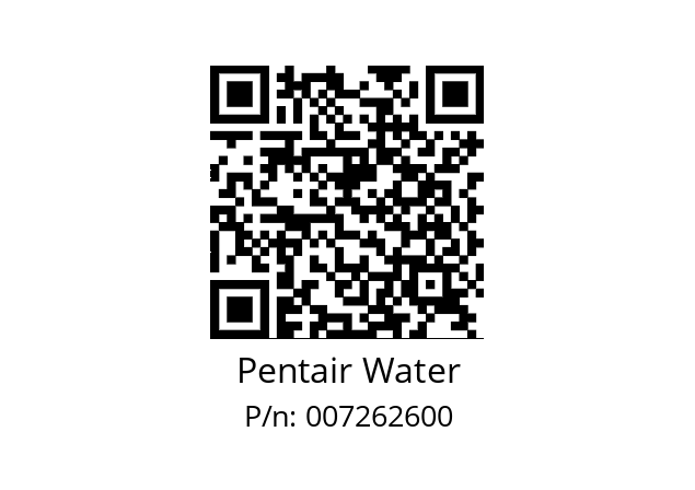   Pentair Water 007262600