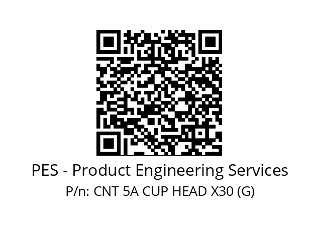   PES - Product Engineering Services CNT 5A CUP HEAD X30 (G)